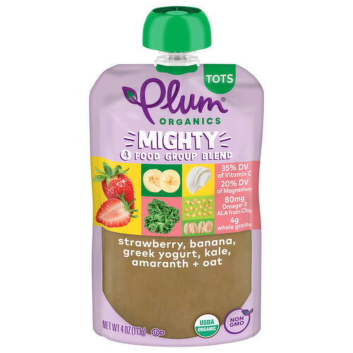 Plum Organics® Mighty 4 Strawberry, Banana, Greek Yogurt, Kale, Amaranth + Oat 4oz Pouch