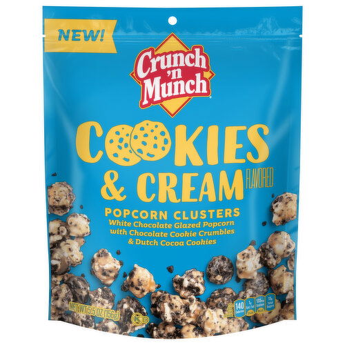 Crunch 'n Munch Popcorn Clusters, Cookies & Cream Flavored