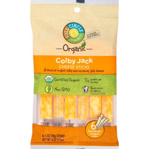 Full Circle Market Cheese Sticks, Colby Jack