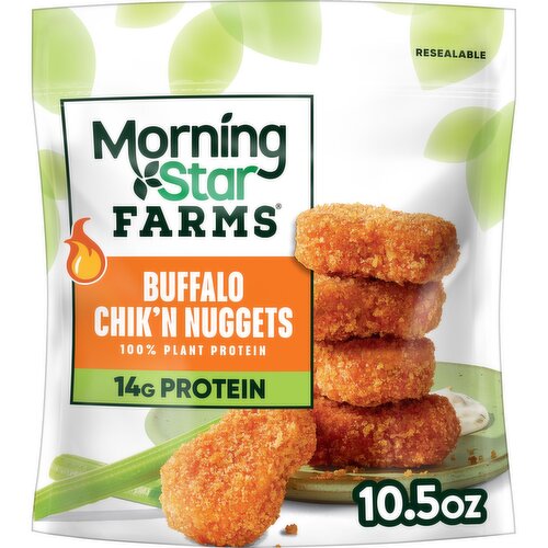 MorningStar Farms Plant Based Chik'n Nuggets, Buffalo - 10.5 Ounce