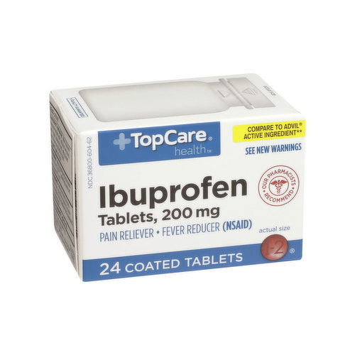 Topcare Ibuprofen 200 Mg Pain Reliever/Fever Reducer (Nsaid) Coated Tablets