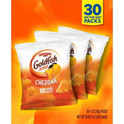 Goldfish Baked Snack Crackers, Cheddar, 30 On the Go Packs