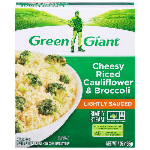 Green Giant Cauliflower & Broccoli, Cheesy Riced, Lightly Sauced