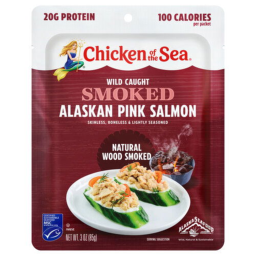 Chicken of the Sea Pink Salmon, Alaskan, Natural Wood Smoked, Smoked, Wild Caught