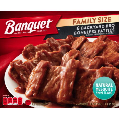 Banquet Boneless Patties, Backyard BBQ, Family Size