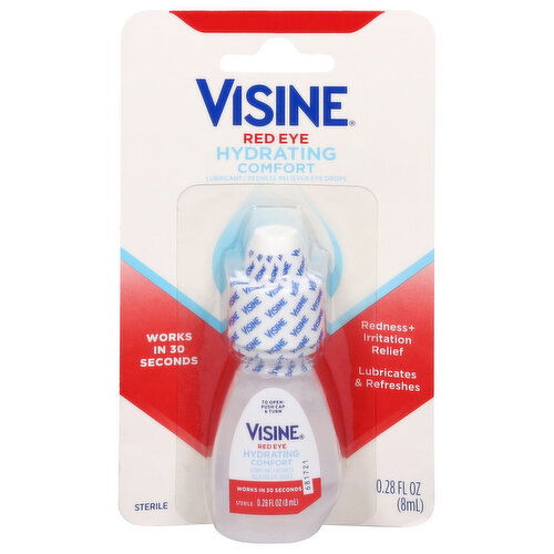 Visine Eye Drops, Hydrating Comfort, Red Eye