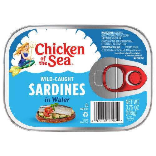 Chicken of the Sea Sardines, in Water, Wild-Caught