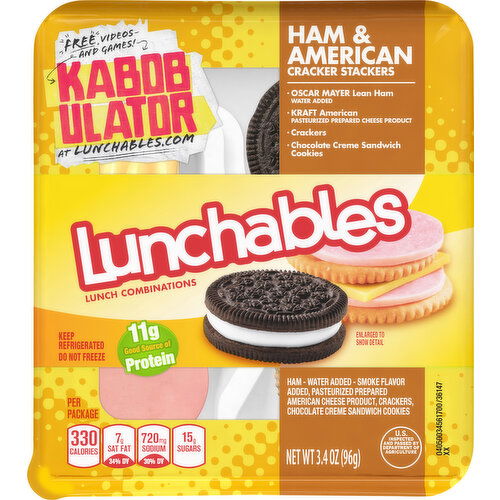 Lunchables Lunch Combinations, Ham & American Cracker Stackers