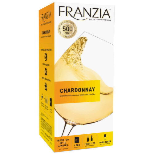 Franzia Vintner Select Chardonnay White Wine Box, 1.5 L - 1.5 Liter