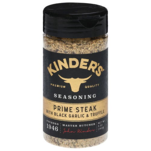 Kinder's Seasoning, Prime Steak with Black Garlic & Truffle