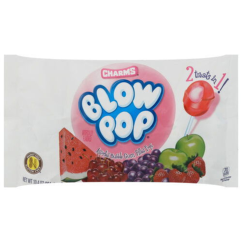 Charms Bubble Gum Pops, Assorted