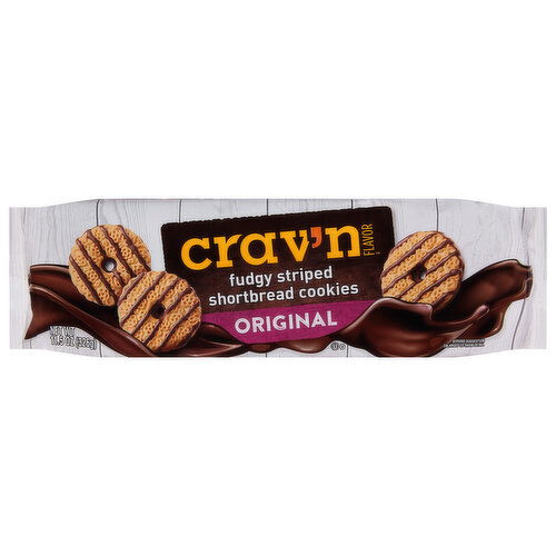 Crav'n Flavor Shortbread Cookies, Original, Fudgy Striped