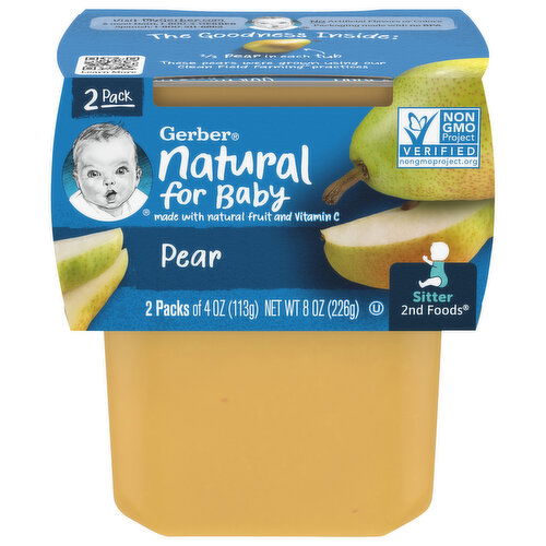 Gerber Pear, Sitter 2nd Foods, 2 Pack