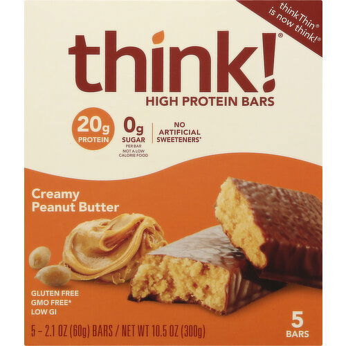 Think! High Protein Bars, Creamy Peanut Butter