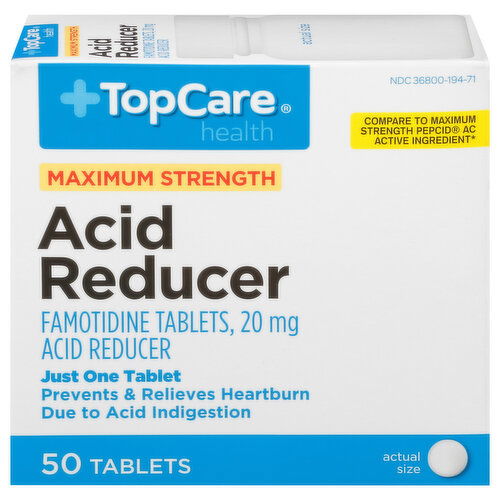 TopCare Acid Reducer, Maximum Strength, 20 mg, Tablets