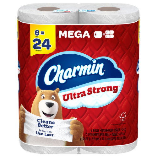 Charmin Bathroom Tissue, Mega Rolls, 2 Ply