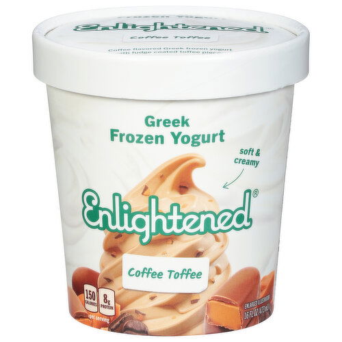 Enlightened Frozen Yogurt, Greek, Coffee Toffee - 16 Fluid Ounce
