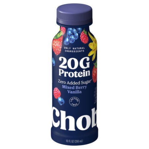 Chobani Protein Drink, Zero Added Sugar, Greek Yogurt, Mixed Berry Vanilla