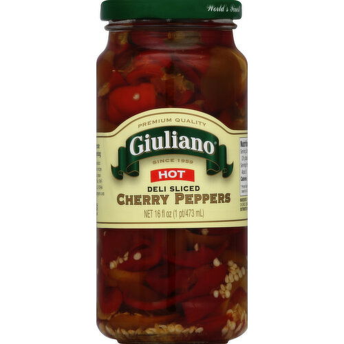 Giuliano Cherry Peppers, Deli Sliced, Hot