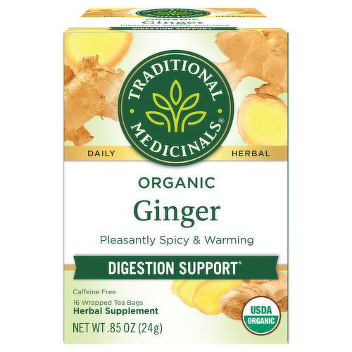 Traditional Medicinals Herbal Supplement, Organic, Ginger, Tea Bags