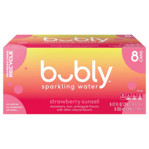 Bubly Sparkling Water, Strawberry Sunset