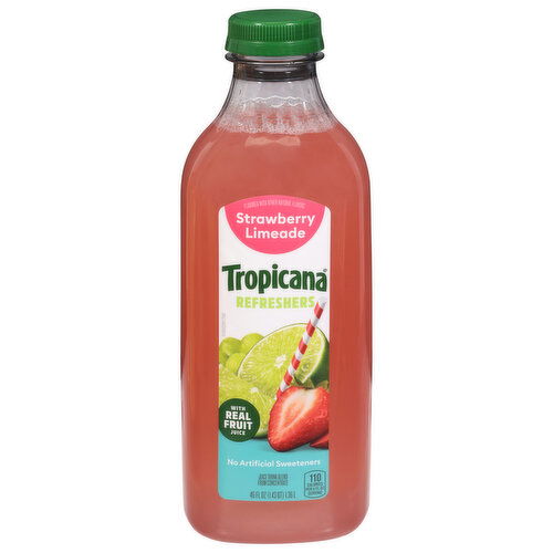 Tropicana Refreshers Strawberry Limeade Juice Drink Blend from Concentrate - 46 Fluid Ounce