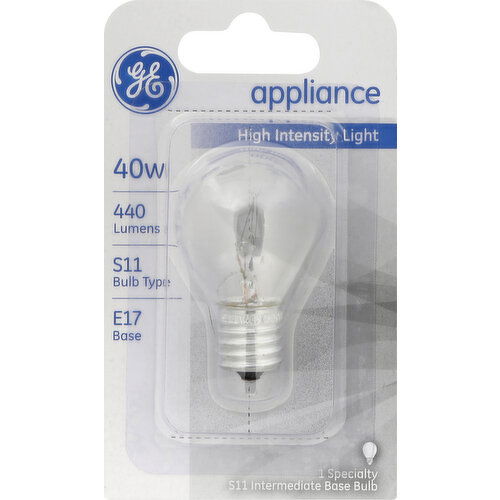 GE Light Bulb, High Intensity Light, Appliance, 40 Watts