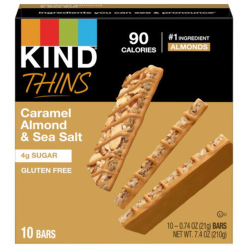 Kind Thins Caramel Almond & Sea Salt Bars - 10 Each