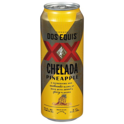 Dos Equis Beer, Chelada Pineapple - 24 Fluid Ounce