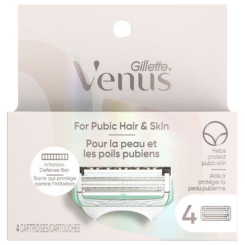 Gillette Cartridges for Pubic Hair & Skin - 4 Each