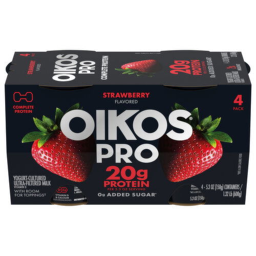 Oikos Pro Strawberry Flavored 4 Pack Yogurt - 4 Each