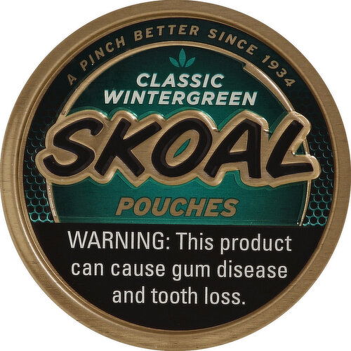 Skoal Smokeless Tobacco, Classic Wintergreen, Pouches