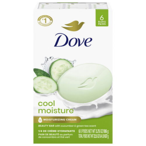 Dove Beauty Bar, with Cucumber & Green Tea Scent, Cool Moisture