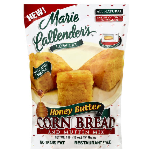 Marie Callender's Corn Bread and Muffin Mix, Restaurant Style, Honey Butter