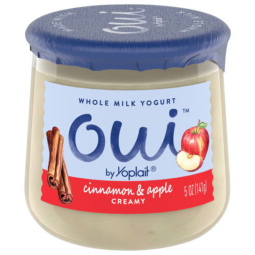 Oui Yogurt, Whole Milk, Cinnamon & Apple, Creamy