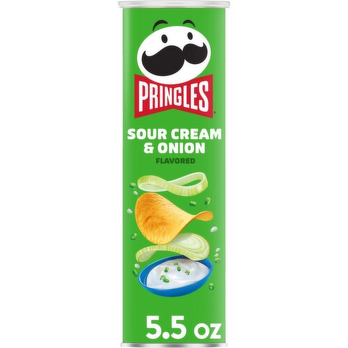 Pringles Potato Crisps Chips, Sour Cream and Onion - 5.5 Ounce