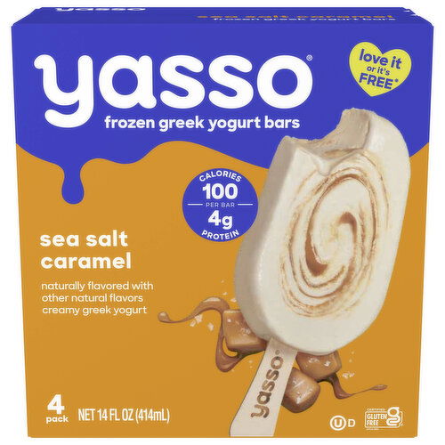 Yasso Yogurt Bars, Sea Salt Caramel, Greek