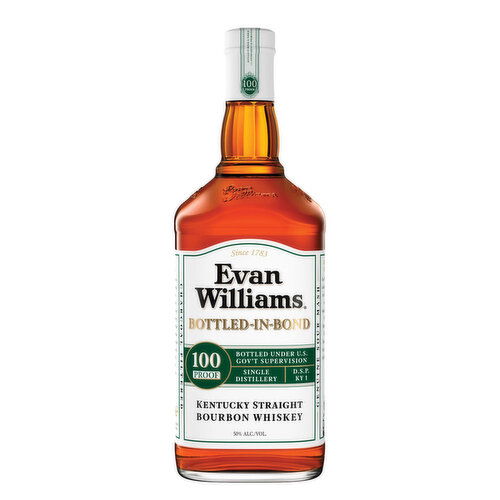 Evan Williams White Label Bottled in Bond Kentucky Straight Bourbon Whiskey, 1.75 L    