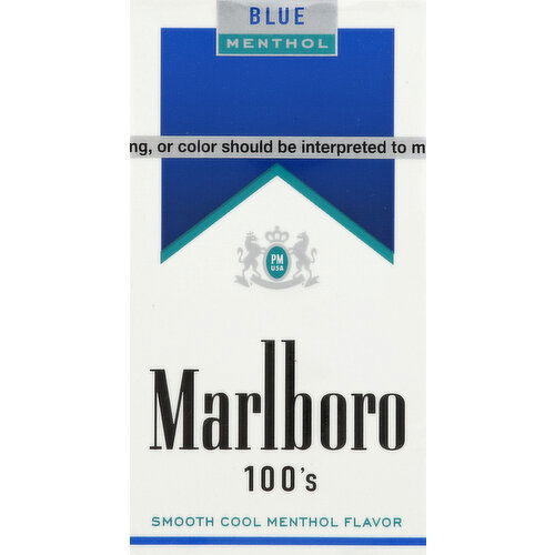 Marlboro Cigarettes, Blue, Menthol, 100's