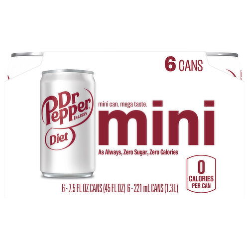 Dr Pepper Diet Mini Soda - 6 Each