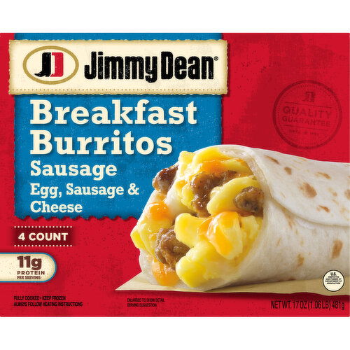 Jimmy Dean Jimmy Dean Frozen Sausage Breakfast Burritos, 4 ct - 17 Ounce