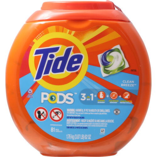 Tide Detergent Pacs, Clean Breeze