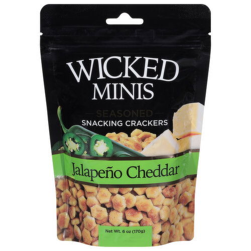 Wicked Minis Snacking Crackers, Seasoned, Jalapeno Cheddar