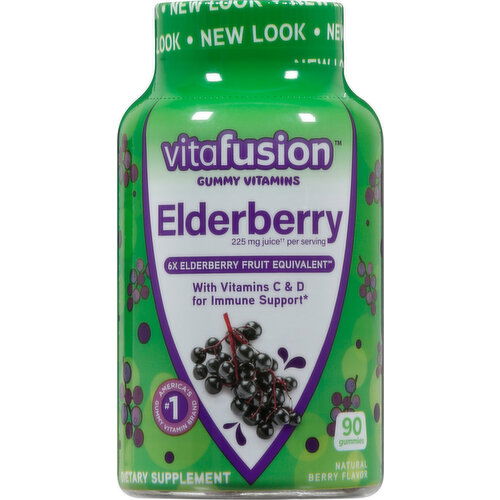 Vitafusion Gummy Vitamins, Elderberry, Natural Berry Flavor