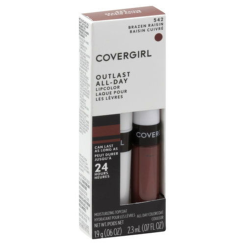 CoverGirl Lipcolor, All-Day, Brazen Raisin 542