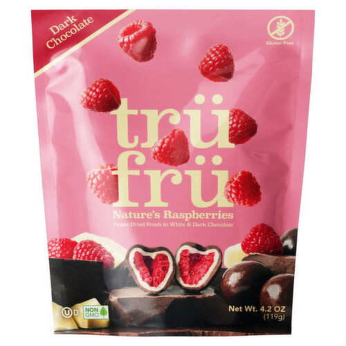 Tru Fru Dark Chocolate Nature's Raspberries - 4.2 Ounce