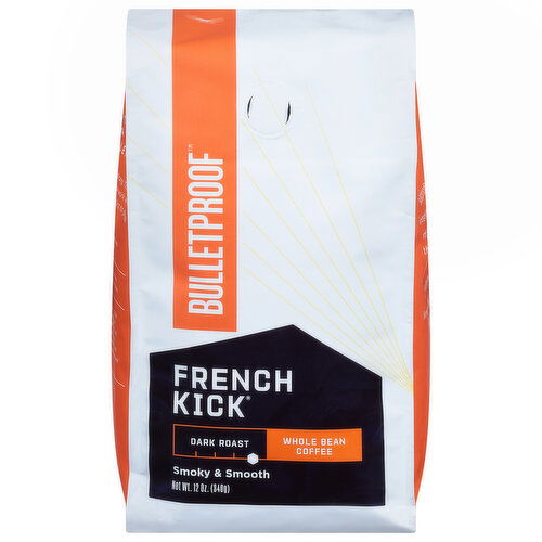 Bulletproof Coffee, Whole Bean, Dark Roast, French Kick - 12 Ounce