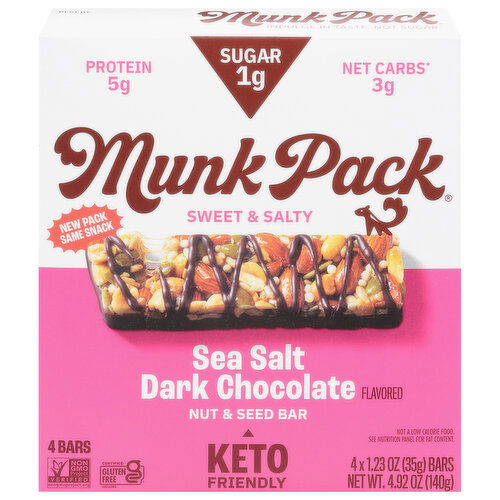 Munk Pack Nut & Seed Bar, Sea Salt Dark Chocolate, Sweet & Salty