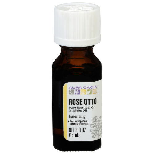 Aura Cacia Pure Essential Oil, Rose Otto, Balancing