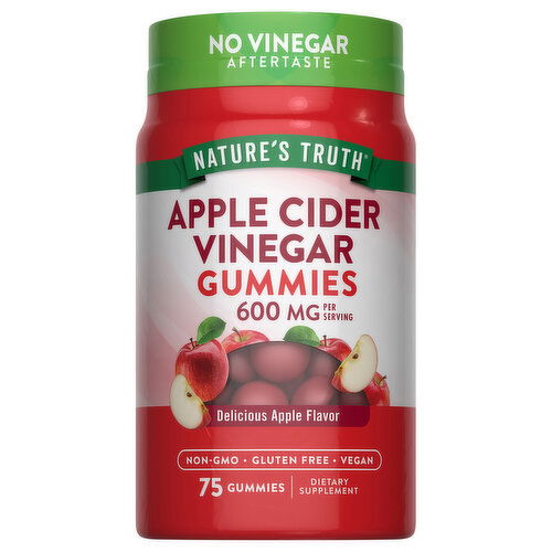 Nature's Truth Apple Cider Vinegar, 600 mg, Gummies, Delicious Apple Flavor